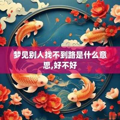 梦见别人找不到路是什么意思,好不好