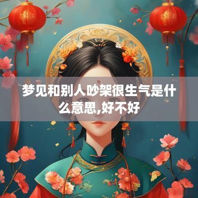 梦见和别人吵架很生气是什么意思,好不好