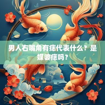 男人右嘴角有痣代表什么？是媒婆痣吗？