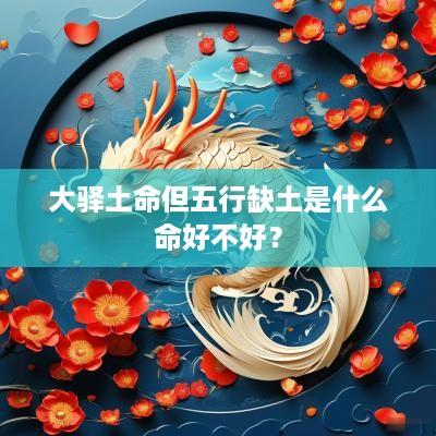 大驿土命但五行缺土是什么命好不好？