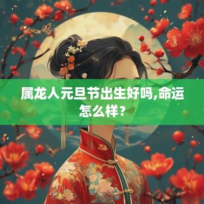 属龙人元旦节出生好吗,命运怎么样？