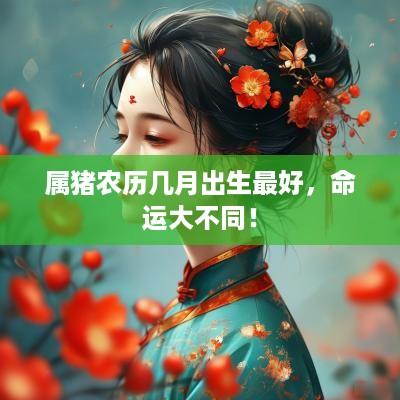 属猪农历几月出生最好，命运大不同！