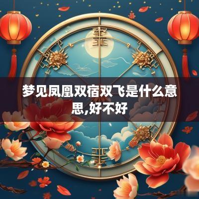 梦见凤凰双宿双飞是什么意思,好不好