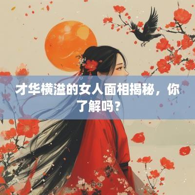 才华横溢的女人面相揭秘，你了解吗？