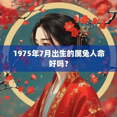 1975年7月出生的属兔人命好吗？