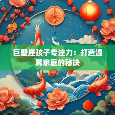 巨蟹座孩子专注力：打造温馨家庭的秘诀