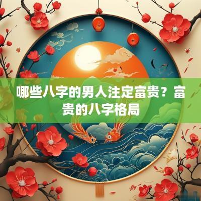哪些八字的男人注定富贵？富贵的八字格局