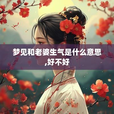 梦见和老婆生气是什么意思,好不好