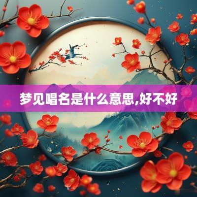 梦见唱名是什么意思,好不好