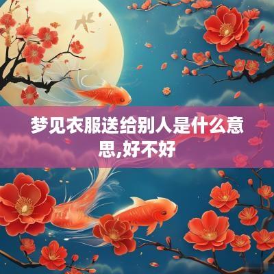 梦见衣服送给别人是什么意思,好不好