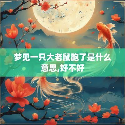 梦见一只大老鼠跑了是什么意思,好不好