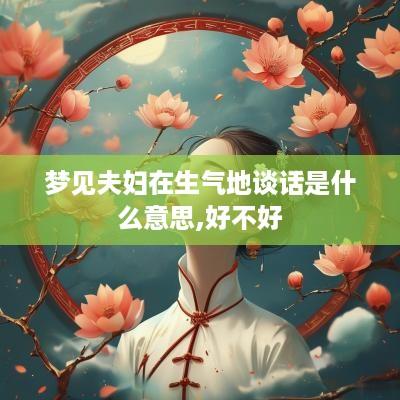 梦见夫妇在生气地谈话是什么意思,好不好