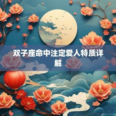 双子座命中注定爱人特质详解