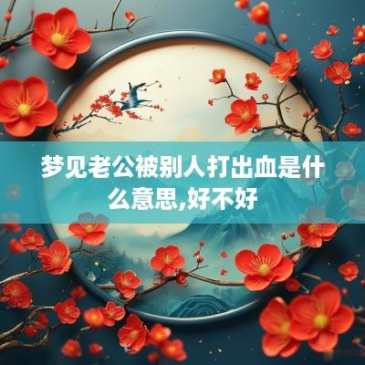 梦见老公被别人打出血是什么意思,好不好