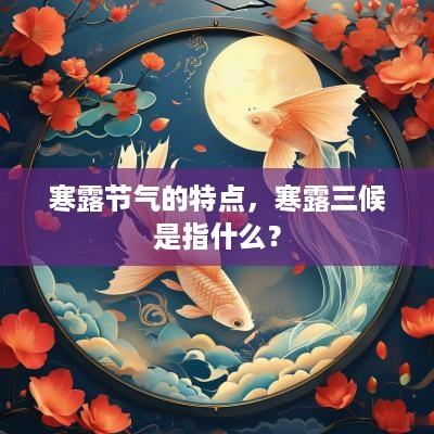 寒露节气的特点，寒露三候是指什么？