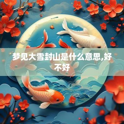 梦见大雪封山是什么意思,好不好