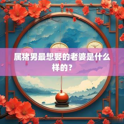 属猪男最想娶的老婆是什么样的？