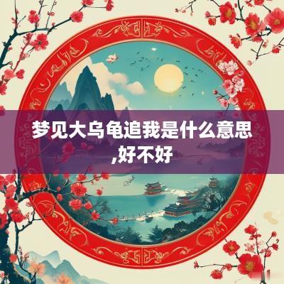 梦见大乌龟追我是什么意思,好不好