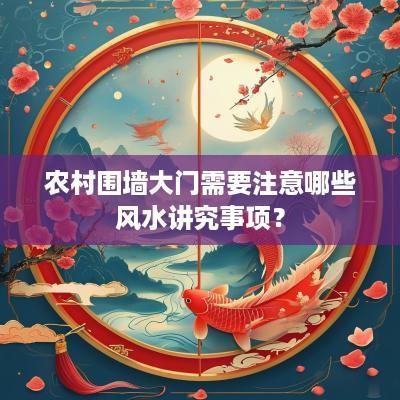 农村围墙大门需要注意哪些风水讲究事项？