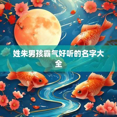 姓朱男孩霸气好听的名字大全