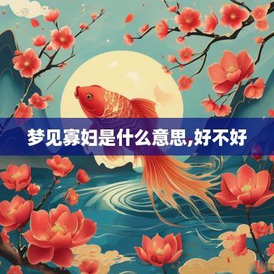 梦见寡妇是什么意思,好不好