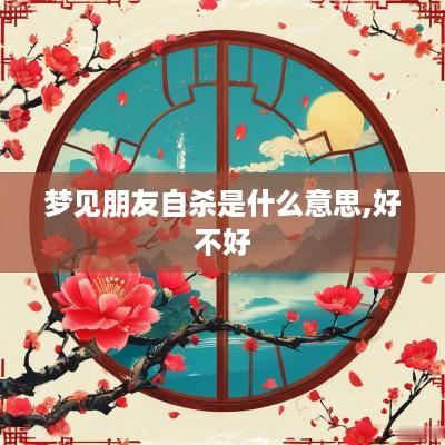 梦见朋友自杀是什么意思,好不好