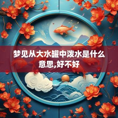 梦见从大水罐中泼水是什么意思,好不好