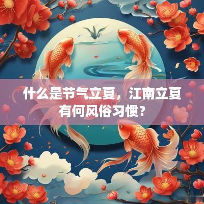 什么是节气立夏，江南立夏有何风俗习惯？