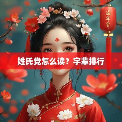 姓氏党怎么读？字辈排行
