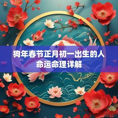 狗年春节正月初一出生的人命运命理详解