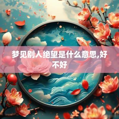 梦见别人绝望是什么意思,好不好
