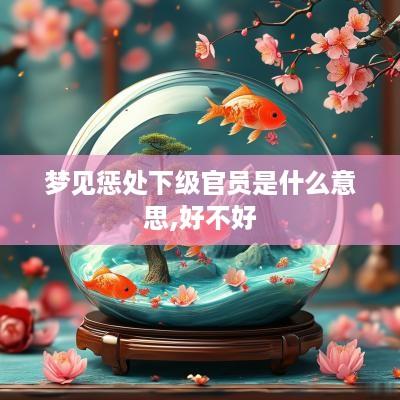 梦见惩处下级官员是什么意思,好不好