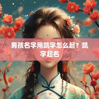 男孩名字用凯字怎么起？凯字起名