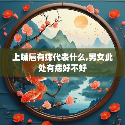 上嘴唇有痣代表什么,男女此处有痣好不好