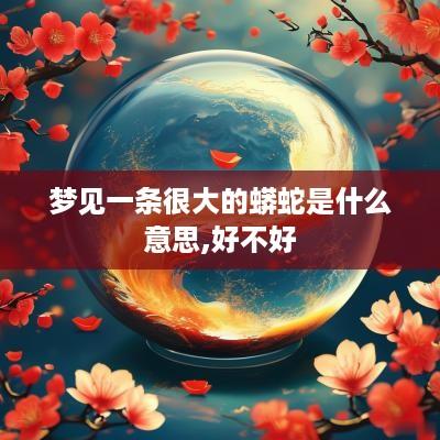 梦见一条很大的蟒蛇是什么意思,好不好