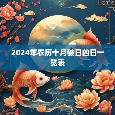 2025年农历十月破日凶日一览表
