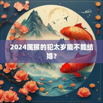 2025属猴的犯太岁能不能结婚？
