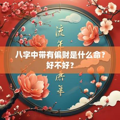 八字中带有偏财是什么命？好不好？