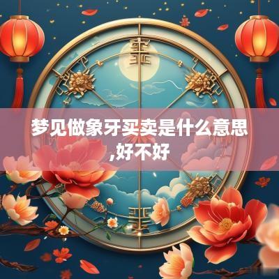梦见做象牙买卖是什么意思,好不好