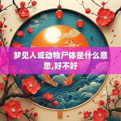 梦见人或动物尸体是什么意思,好不好