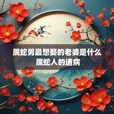 属蛇男最想娶的老婆是什么 属蛇人的通病