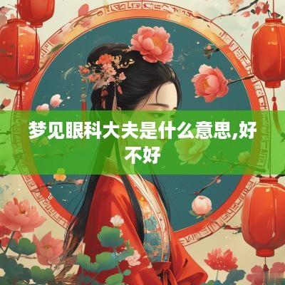 梦见眼科大夫是什么意思,好不好