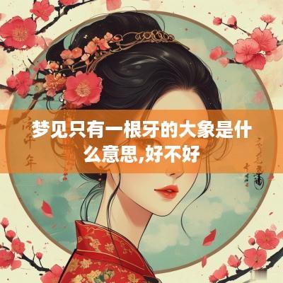 梦见只有一根牙的大象是什么意思,好不好