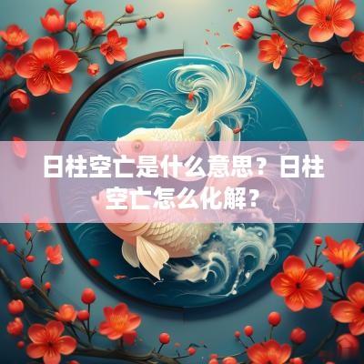 日柱空亡是什么意思？日柱空亡怎么化解？