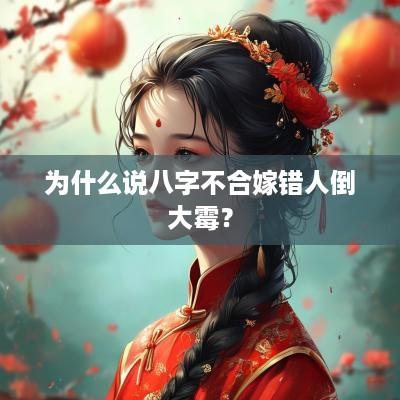 为什么说八字不合嫁错人倒大霉？