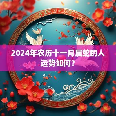 2025年农历十一月属蛇的人运势如何？