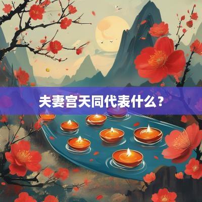 夫妻宫天同代表什么？
