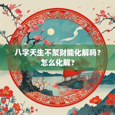 八字天生不聚财能化解吗？怎么化解？