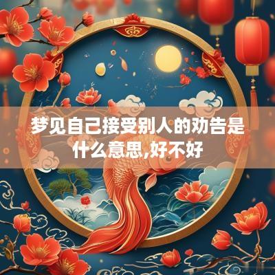 梦见自己接受别人的劝告是什么意思,好不好