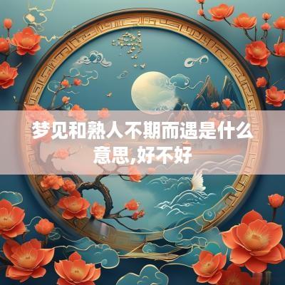 梦见和熟人不期而遇是什么意思,好不好